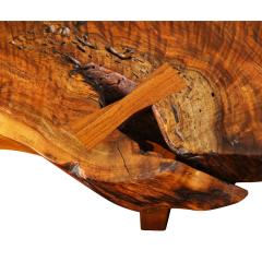 Mira Nakashima Mira Nakashima Stunning Free Edge Table in Black Walnut 2007 signed and dated  - 2427160