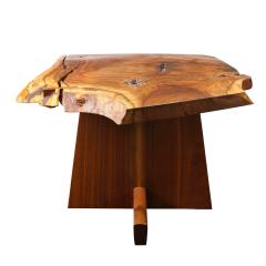 Mira Nakashima Mira Nakashima Stunning Free Edge Table in Black Walnut 2007 signed and dated  - 2427162