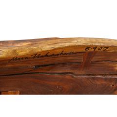 Mira Nakashima Mira Nakashima Stunning Free Edge Table in Black Walnut 2007 signed and dated  - 2427163