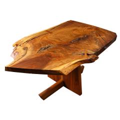 Mira Nakashima Mira Nakashima Stunning Free Edge Table in Black Walnut 2007 signed and dated  - 2427164