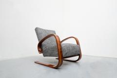 Miroslav Navratil 1930s Pair of Grey Lounge Chairs by Miroslav Navratil Walnut  - 2297938