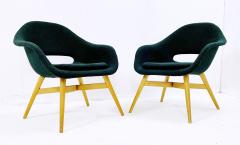 Miroslav Navratil Pair of Green Mid Century Armchairs by Miroslav Navratil - 2517603