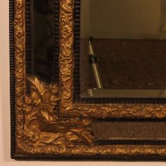 Mirror With Sculpted Coper And Ebony Wood Decoration Early 19th Century - 3821798