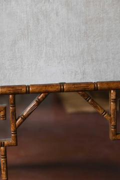 Mirror with geometric patterns in carved bamboo like wood from the 1920s - 3522596