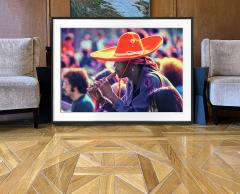 Mitchell Funk Black Hippie Red Sombrero n Flute Central Park Music Festival 60s Celebration - 3591674