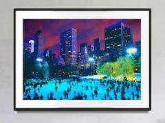 Mitchell Funk Central Park Ice Skaters at Night Purple Sky in New York City - 3644728