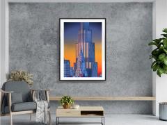 Mitchell Funk Chrysler Building and The Chase Bank Headquarters at Sunrise - 4301738