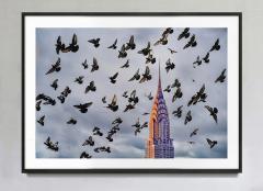 Mitchell Funk Chrysler Building with Flock of Birds Thrusting to the Sky Hahnemuhle Print - 4570947