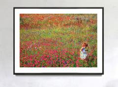Mitchell Funk Colorful Field of Flowers with Redhead Child East Hampton Like Monet - 3557963