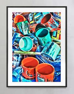 Mitchell Funk Colorful Paint Cans in Red Orange Blue and Turquoise - 3039343