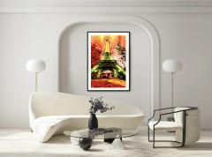 Mitchell Funk Eiffel Tower in Jackson Pollock Drip Lighting Paris France  - 4120451
