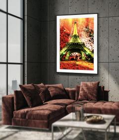 Mitchell Funk Eiffel Tower in Jackson Pollock Drip Lighting Paris France  - 4120454