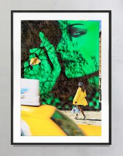 Mitchell Funk Fashion Model In Green Street Photography of Abstract Wall Women Yellow Coat - 3852910