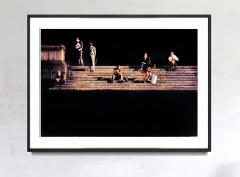 Mitchell Funk Figures on New York Steps in Gold Chiaroscuro Caravaggio Light - 3336324