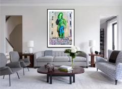Mitchell Funk Graffiti Wall with Little Green Man Urban Art Sci fi - 3765942