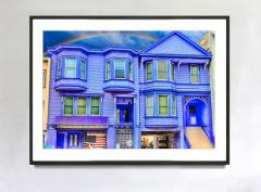 Mitchell Funk Joyful San Francisco Victorian in Purple with Rainbow like Gay Flag - 3441048