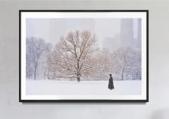 Mitchell Funk Man With Top Hat In Central Park During Snowstorm - 2095418