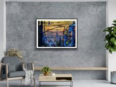Mitchell Funk Manhattan Mid Town Skyline Seen from Brooklyn Fine Art Print - 4583808
