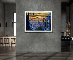 Mitchell Funk Manhattan Mid Town Skyline Seen from Brooklyn Fine Art Print - 4583809