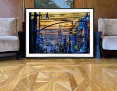 Mitchell Funk Manhattan Mid Town Skyline Seen from Brooklyn Fine Art Print - 4583810