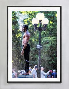 Mitchell Funk Muscular Black Man Pondering in the Fountains Mist - 3932549