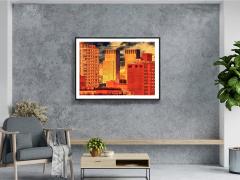 Mitchell Funk New York Skyline from Central Park in Deep Gold and Orange - 3738492