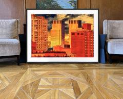 Mitchell Funk New York Skyline from Central Park in Deep Gold and Orange - 3738493