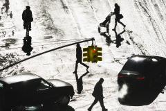 Mitchell Funk New Yorkers Crossing the Street in Silhouette High Contrast - 2280287