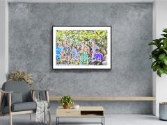 Mitchell Funk Post Impressionist New York City Fountain Scene like Georges Seurat - 3664648