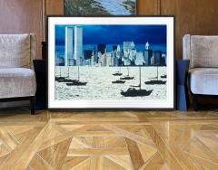 Mitchell Funk Sailboats in New York Harbor with Silver Water and Silver Light WTC - 3162669