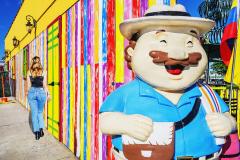 Mitchell Funk Surreal Encounter Street Photography of Sexy Girl and Clown - 4432307