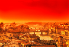 Mitchell Funk The Rebirth of the Renaissance Florence with Orange in the Sky 1990 - 3597677