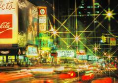 Mitchell Funk Vintage 42nd Street Traffic Frenzy New York City in the 1970s  - 4221514