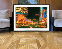 Mitchell Funk Vintage Las Vegas Golden Nugget Fremont Street at Night - 3205389