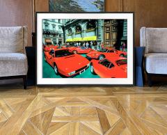 Mitchell Funk Vintage Red Ferrari in Florence Italy Race Cars Red Sports Cars - 3774456