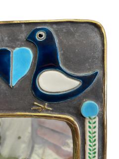 Mithe Espelt 1970s Ceramic wall mirror by French arist Mith Espelt - 4513460