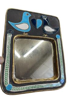 Mithe Espelt 1970s Ceramic wall mirror by French arist Mith Espelt - 4513461