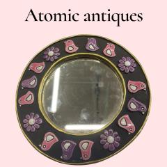 Mithe Espelt 1970s Decorative Hand made ceramic wall mirror by Mith Espelt - 4513541