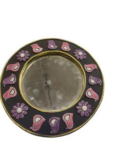 Mithe Espelt 1970s Decorative Hand made ceramic wall mirror by Mith Espelt - 4513544