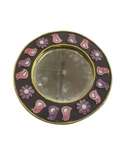 Mithe Espelt 1970s Decorative Hand made ceramic wall mirror by Mith Espelt - 4513666