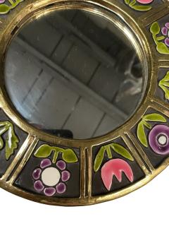 Mithe Espelt 1970s Studio Pottery ceramic wall mirror by Mithe Espelt - 4657479