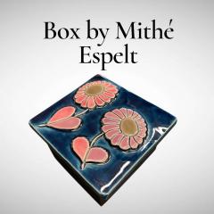 Mithe Espelt 1970s Studio pottery ceramic box by Jacques Adnet - 4532996