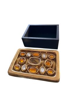 Mithe Espelt 1970s Studio pottery ceramic box by Mith Espelt - 4574975