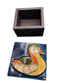 Mithe Espelt 1970s Studio pottery ceramic decorative box by Mith Espelt - 4695121