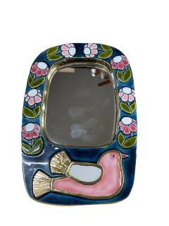 Mithe Espelt 1970s Studio pottery ceramic decorative wall mirror by Mith Espelt - 4497658
