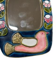 Mithe Espelt 1970s Studio pottery ceramic decorative wall mirror by Mith Espelt - 4497659