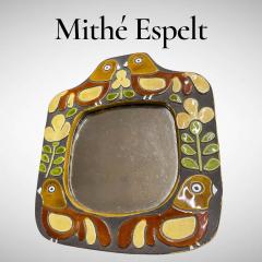 Mithe Espelt 1970s Studio pottery ceramic mirror by Mith Espelt - 4492041