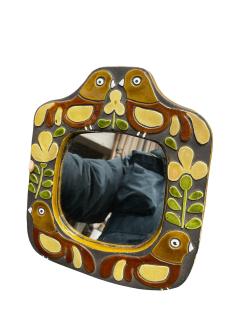 Mithe Espelt 1970s Studio pottery ceramic mirror by Mith Espelt - 4492043
