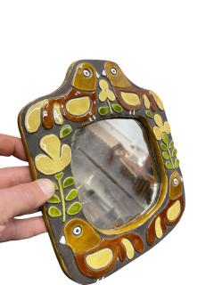Mithe Espelt 1970s Studio pottery ceramic mirror by Mith Espelt - 4492046