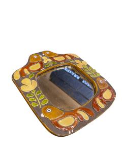Mithe Espelt 1970s Studio pottery ceramic mirror by Mith Espelt - 4492048